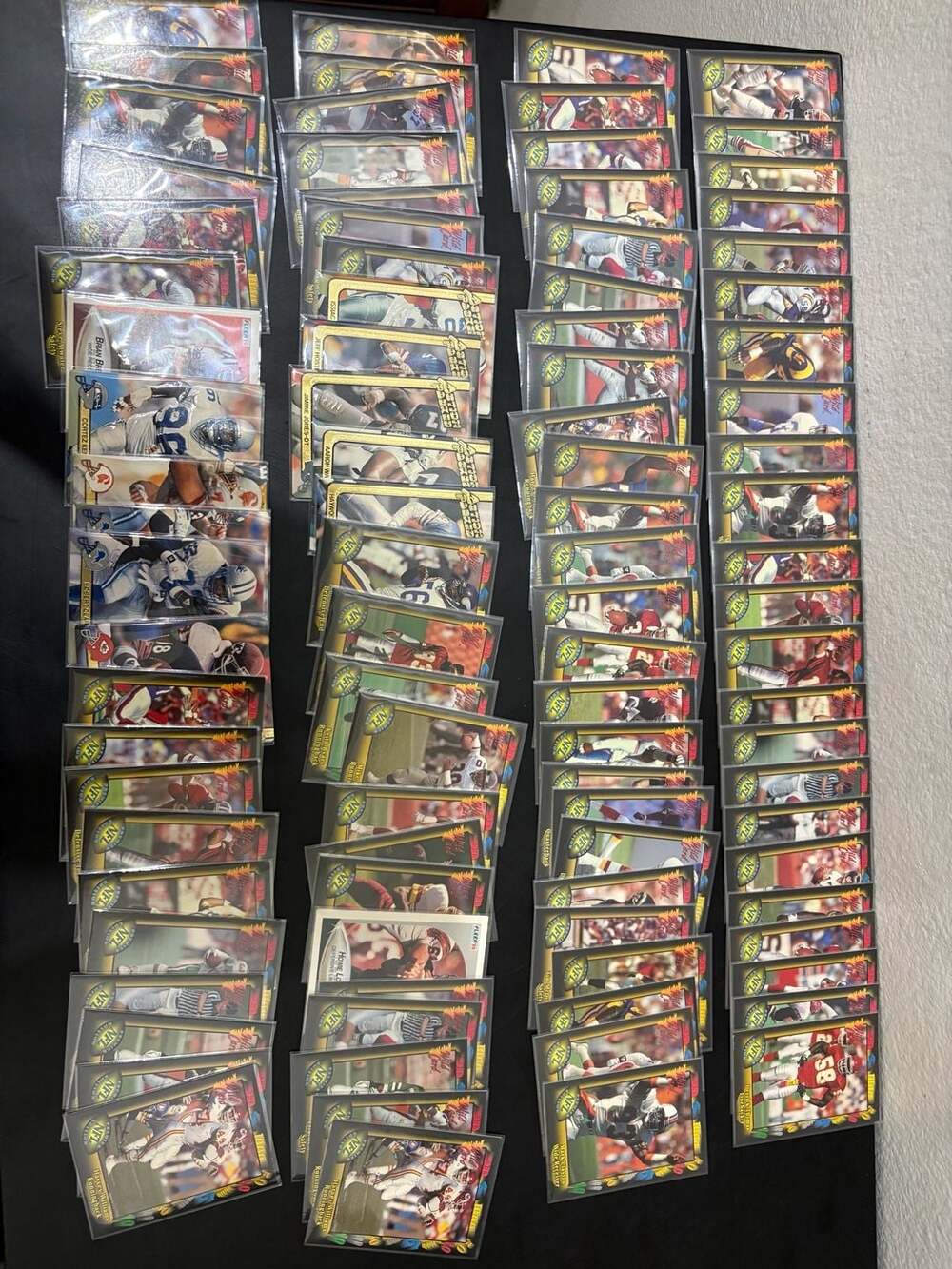 90-100 Vintage Football Card Lot NFL Bulk 6 Penny Sleeves Mixed Brands Baseball
